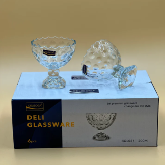 6 Pcs Deli Ice Cream Glass Cup Set - BQL027