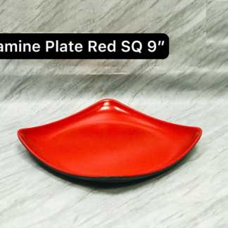 9 Inch Melamine Square Plate - Red