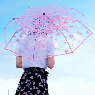 Transparent Flower Design Umbrella