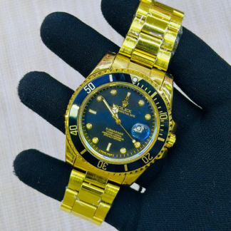 Rolex Oyster Date - Full Gold Black Dial Watch