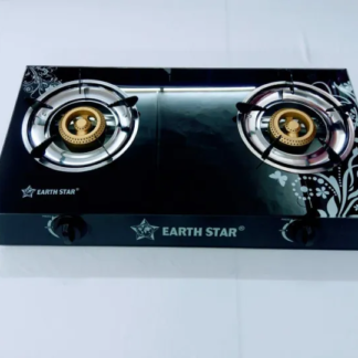 Earth Star Double Burner Glass Top Gas Cooker ES-787GLTB