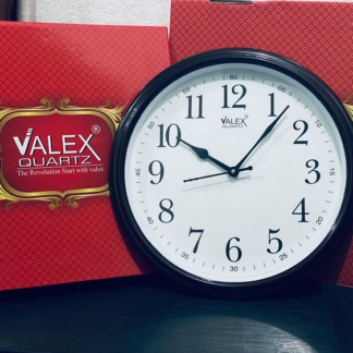 Valex Quartz Black Round Wall Clock - 2109