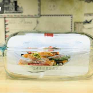 Red Cherry Glass Pot With Lid 3.0L