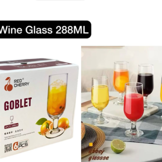 Red Cherry 6 Pcs Wine Glass Set - 288ml GOBLET