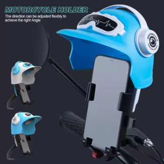 Helmet Style Bike Phone Holder - Mirror