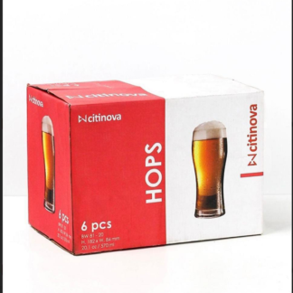 6 Pcs Citinova Hops Beer Glass Set - 570ml