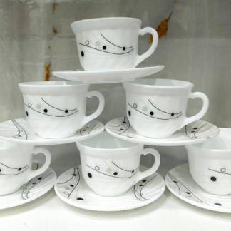 Tradewing 12 Pcs Round Cup & Saucer Set - 12A