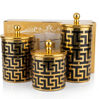 3 Pcs Candy Airtight Storage Jars - Round Black Tint