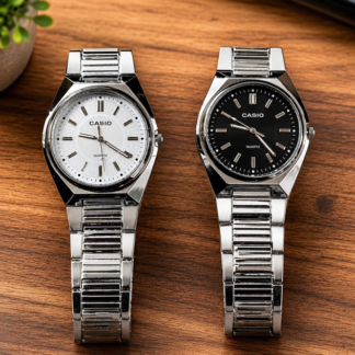 Casio Carbo Sliver Chain Mens Watch