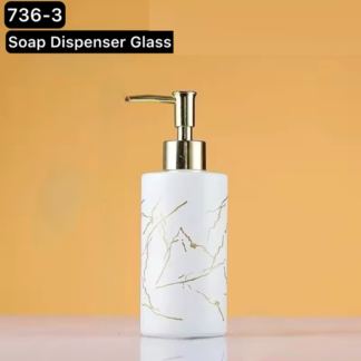Glass Soap Dispenser Bottle - Marble Design