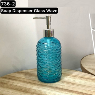 Glass Soap Dispenser Bottle - Wave Design