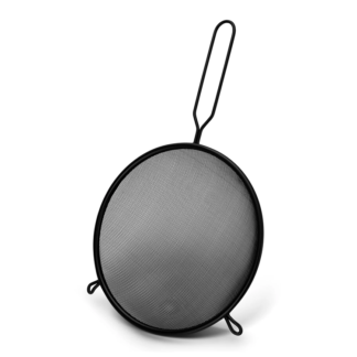 Stainless Steel Black Strainer - 16cm