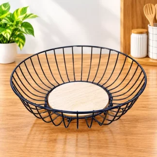 Fruit Basket with Wooden Base