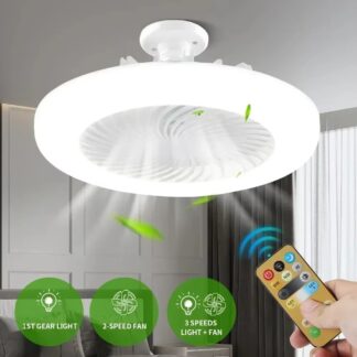 Ceiling Fan with Remote Control LED Light - E27